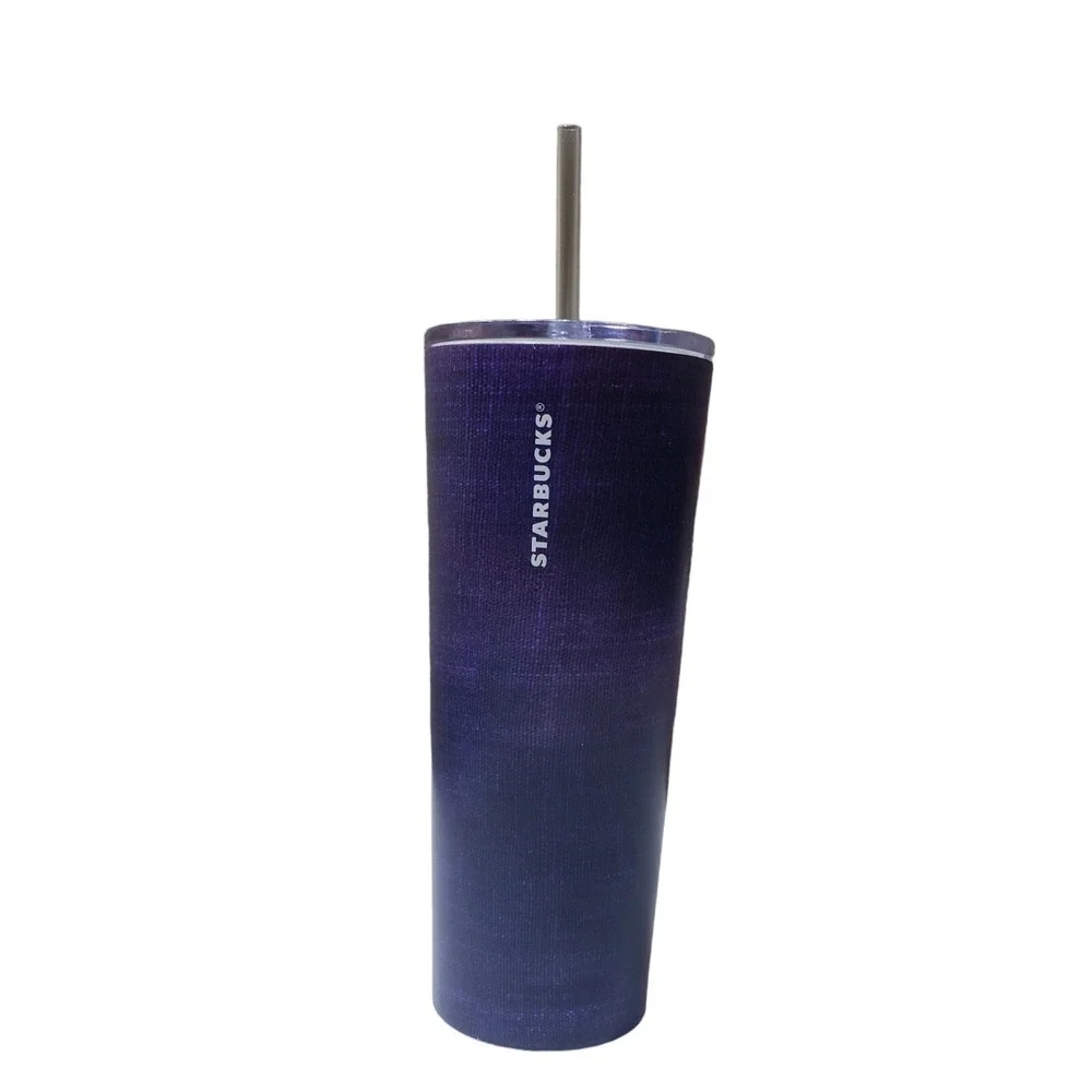 New Starbucks ● 2019 ● Blue Deim  ● Venti 24oz Tumbler With Lid And Straw Unused